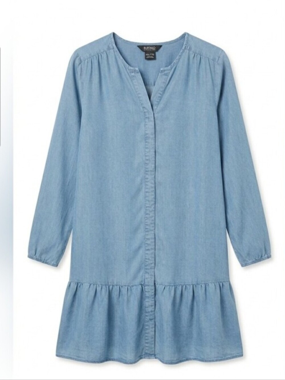 Buffalo David Bitton Light Chambray Blue Long Sleeve Denim Dress NWT Size Medium